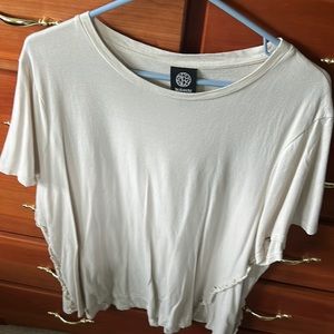 Cream side ruffle top